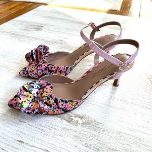 Betsey Johnson Floral Ankle Strap Heels size 10